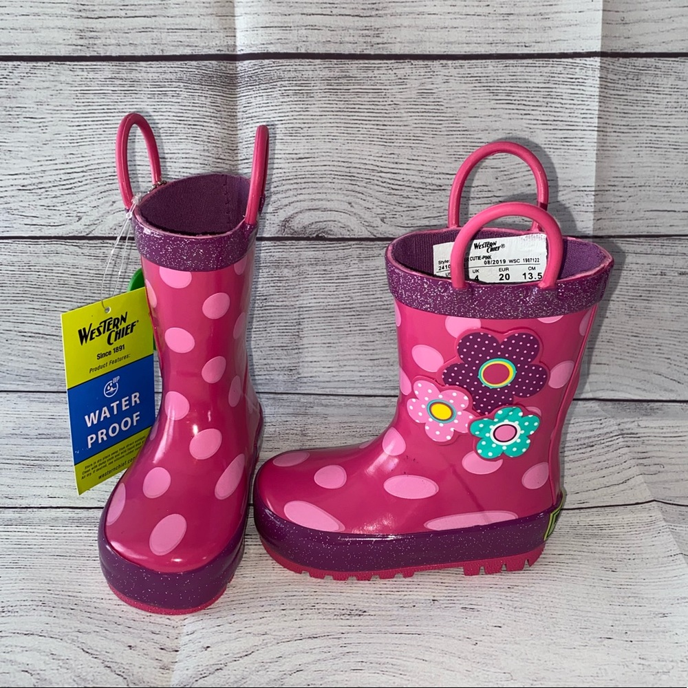 NEW! Western Chief Rain Boots with Flower Design